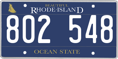 RI license plate 802548