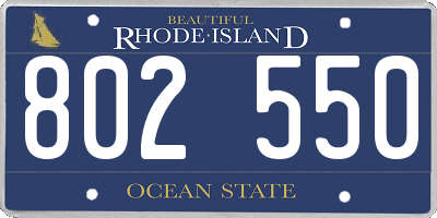 RI license plate 802550