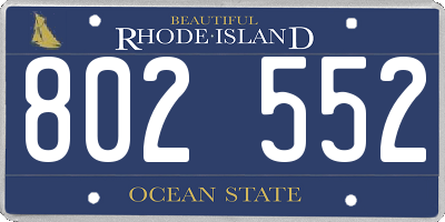 RI license plate 802552