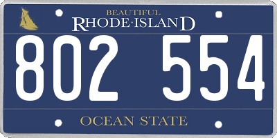 RI license plate 802554