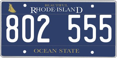 RI license plate 802555