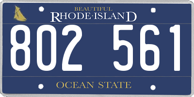 RI license plate 802561