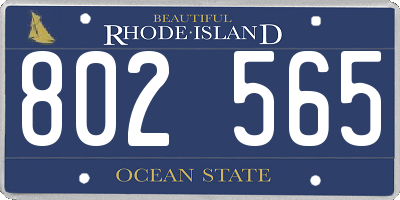 RI license plate 802565