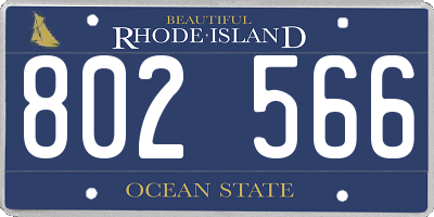 RI license plate 802566
