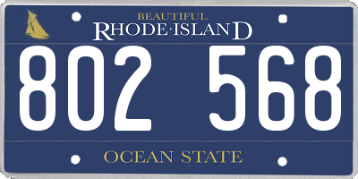 RI license plate 802568