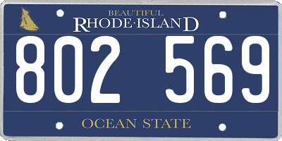 RI license plate 802569