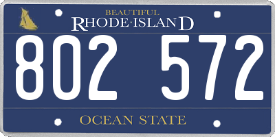 RI license plate 802572