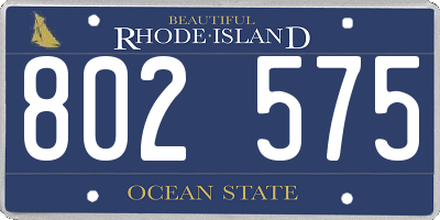 RI license plate 802575