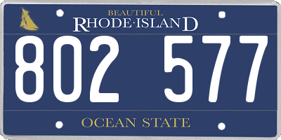 RI license plate 802577