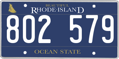RI license plate 802579