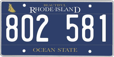 RI license plate 802581