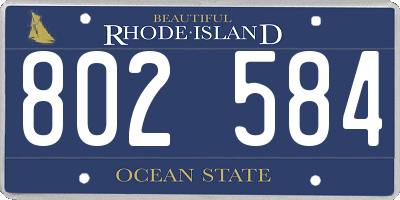 RI license plate 802584
