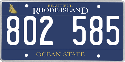 RI license plate 802585