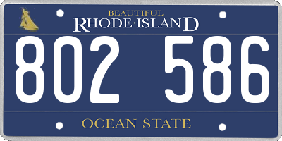 RI license plate 802586