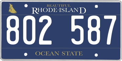 RI license plate 802587