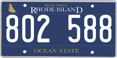 RI license plate 802588