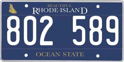 RI license plate 802589