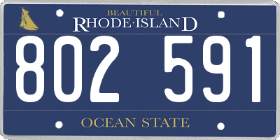 RI license plate 802591