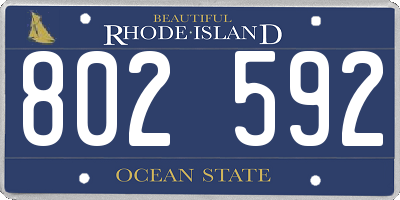 RI license plate 802592