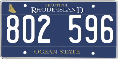 RI license plate 802596