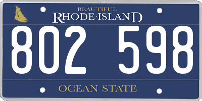 RI license plate 802598
