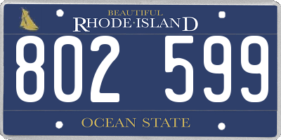 RI license plate 802599