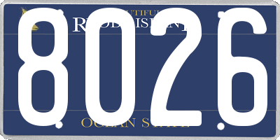 RI license plate 8026