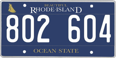 RI license plate 802604