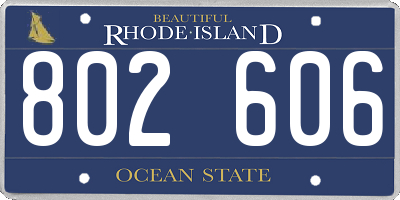 RI license plate 802606