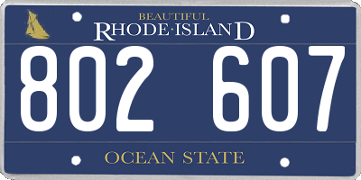RI license plate 802607