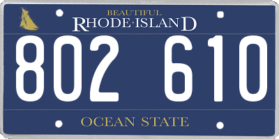 RI license plate 802610