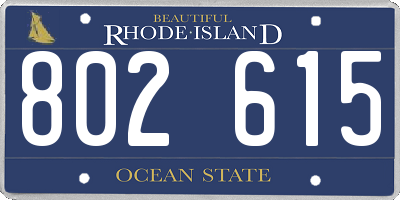 RI license plate 802615