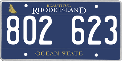 RI license plate 802623