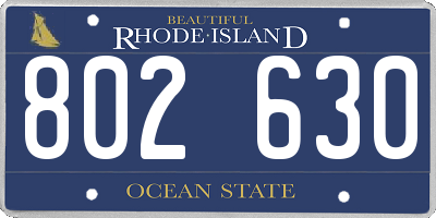 RI license plate 802630