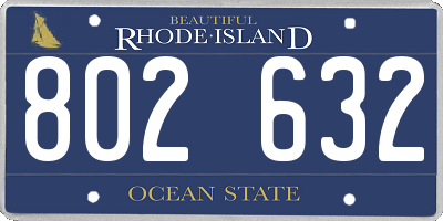 RI license plate 802632