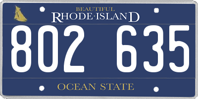 RI license plate 802635