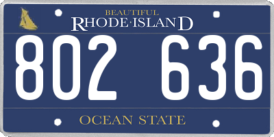 RI license plate 802636