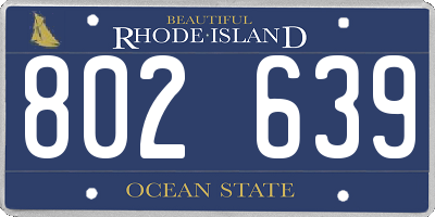 RI license plate 802639