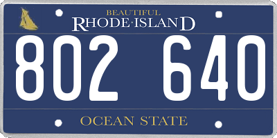 RI license plate 802640