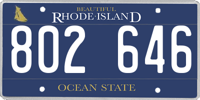 RI license plate 802646