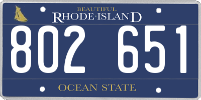 RI license plate 802651