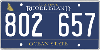 RI license plate 802657