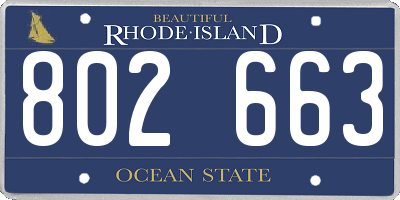 RI license plate 802663
