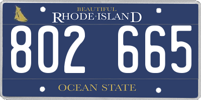 RI license plate 802665