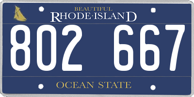 RI license plate 802667