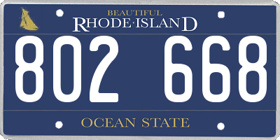 RI license plate 802668
