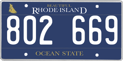 RI license plate 802669