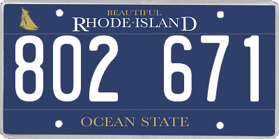 RI license plate 802671
