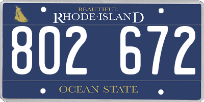 RI license plate 802672