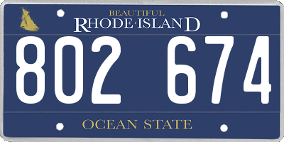 RI license plate 802674